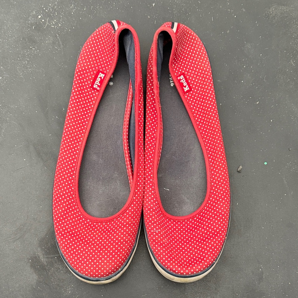 Keds Women's Red Polka Dot Flats